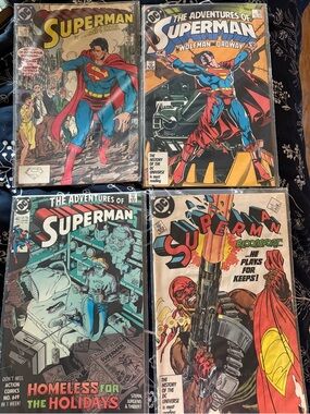 Superman Comic Lot — Classic DC Comics Covers (Set of 4)